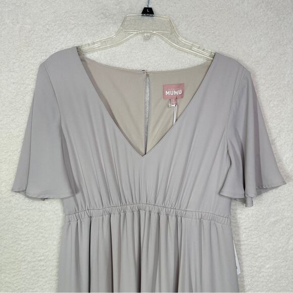 Show Me Your MuMu Gray Empire Waist Gown Large - Picture 2 of 11